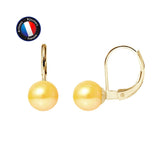 Boucle d'Oreilles - Perles de Culture d'Eau Douce Ronde 7-8 mm Gold-