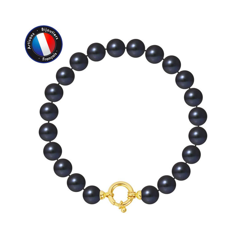 Bracelet NOELYSE | Or Jaune & Perles Noires