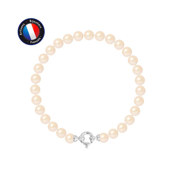 Bracelet NOELYSE | Or Blanc & Perles Roses