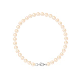 Bracelet NOELYSE | Argent & Perles Roses | 5/6 mm | Fermoir Mousqueton