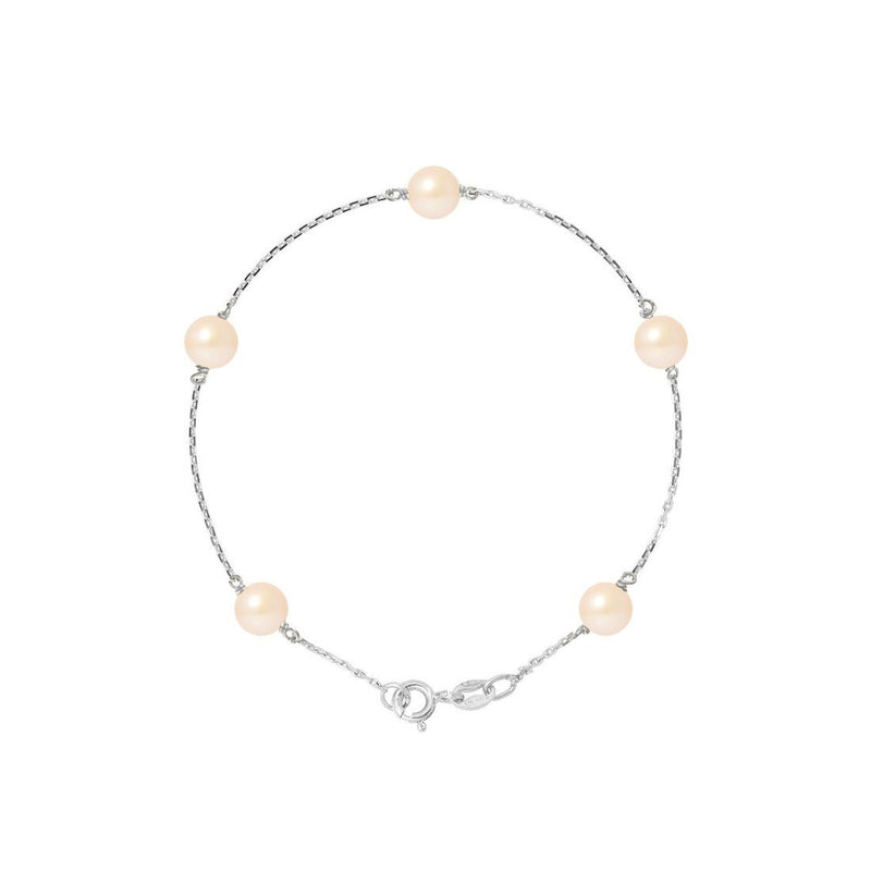 Bracelet Perles de Cutlure Ronde 6-7  mm Rose