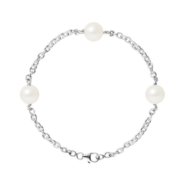 Bracelet Perles de Cutlure- Diamètre 9-10 mm Blanc