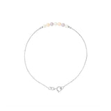 Bracelet- Perle de Culture d'Eau Douce - Diamètre 3-4 mm Multicolor- Or Blanc