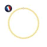 Collier- Perles de Culture d'Eau Douce Ronde 6-7  mm Gold-  OrJaune