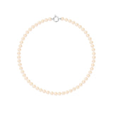 Collier Perles de Cutlure Ronde 6-7  mm Rose