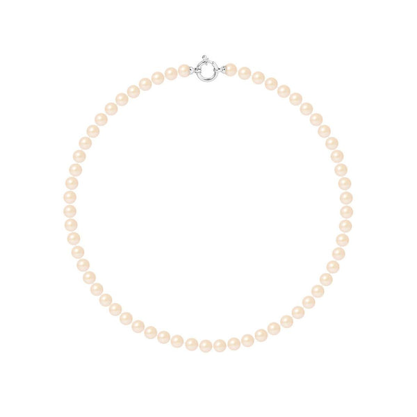 Collier NOELYSE | Argent & Perles Roses | 6/7 mm