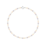 Collier NOELYSE | Argent & Perles Multicolores | 6/7 mm