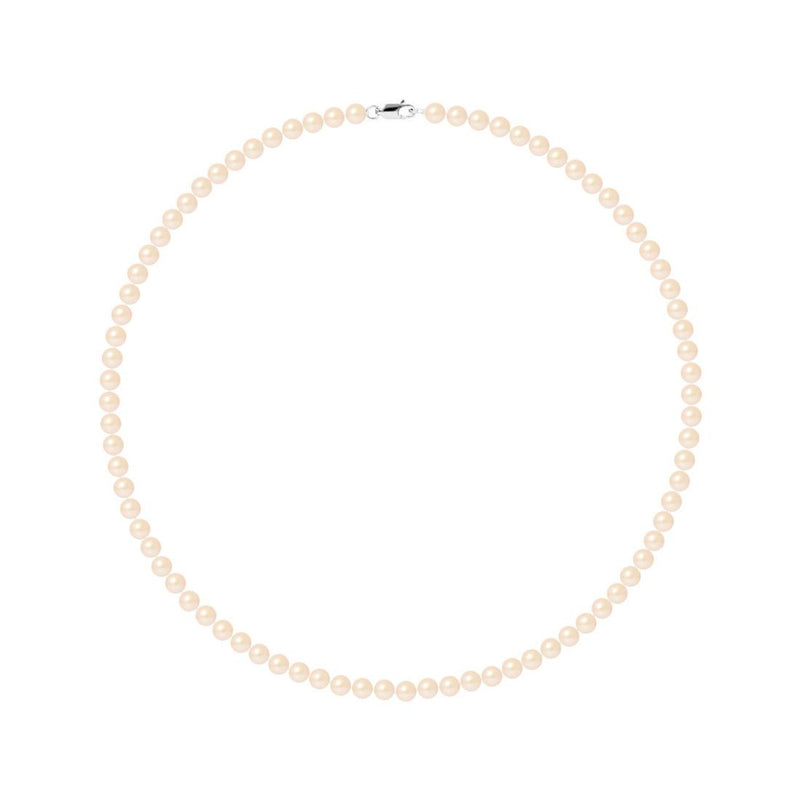 Collier NOELYSE | Argent & Perles Roses | 5/6 mm