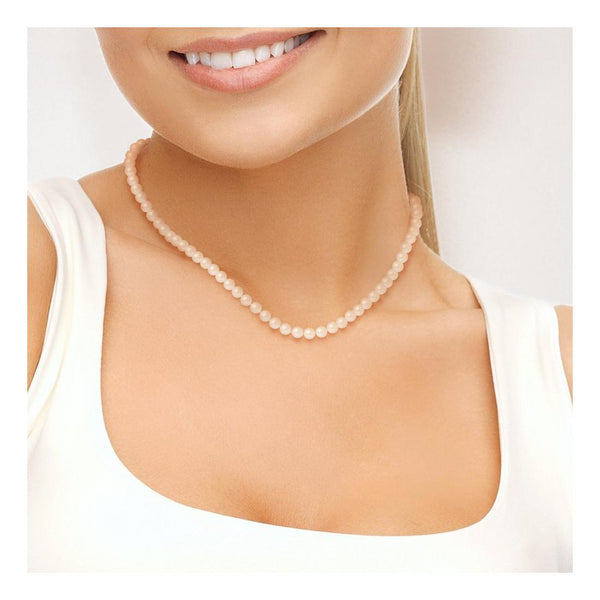 Collier Perles de Cutlure Ronde 5-6 mm Rose