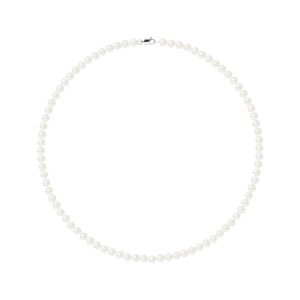 Collier Perles de Cutlure Ronde 5-6 mm Blanc