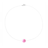 Collier- Perle de Culture d'Eau Douce- Diamètre 9-10 mm Rose Fushia- Argent 925 Millièmes