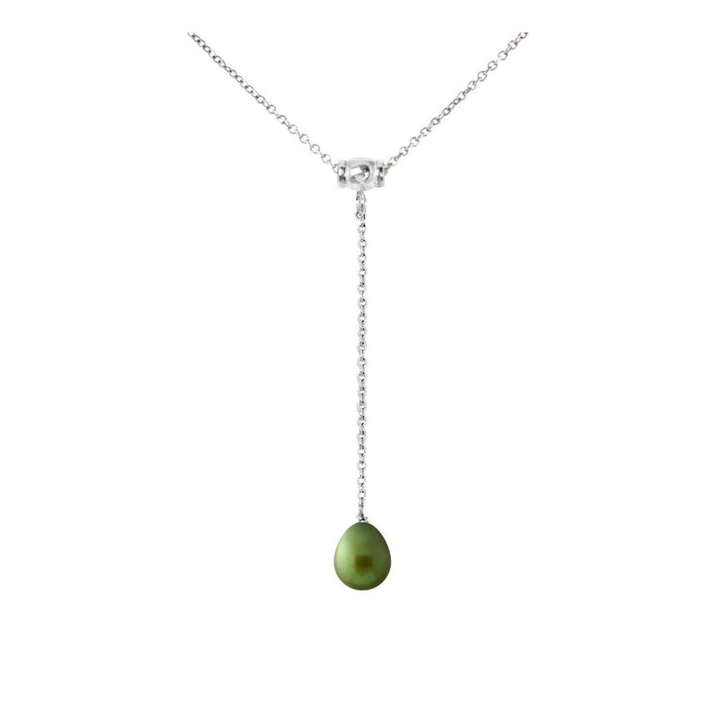 Collier Cravate | Perle de Culture Vert Intense