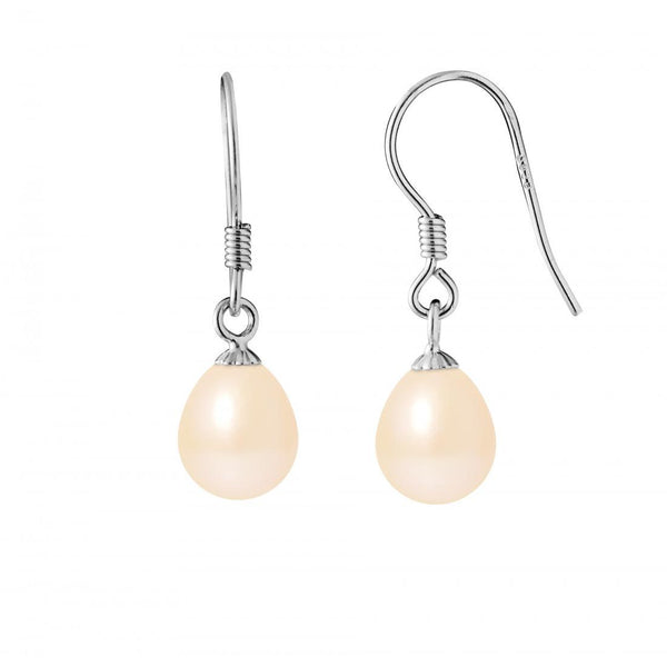 Boucles d'Oreilles- Perles de Culture d'Eau Douce Rose-  Argent 925 Millièmes