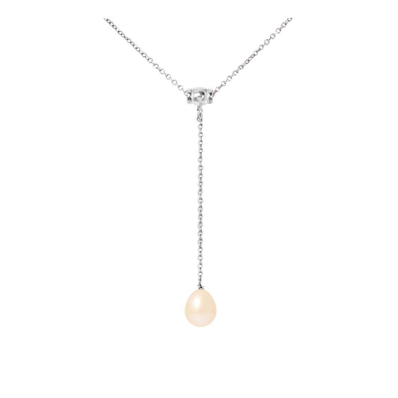 Collier Cravate | Perle de Culture Rose Naturel