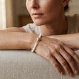 Bracelet NOELYSE | Argent & Perles Blanches | 5/6 mm | Fermoir Boule