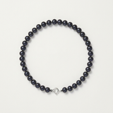 Bracelet NOELYSE | Argent & Perles Noires | 5/6 mm | Fermoir Boule