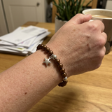 Bracelet Etoile Porte Bonheur - Perle d'Eau Douce Chocolat