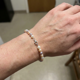 Bracelet NOELYSE | Argent & Perles Multicolores | 5/6 mm | Fermoir Anneau