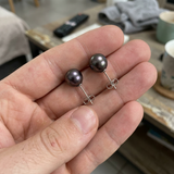 Puces d'oreilles AMY | Or Blanc & Perles de Tahiti