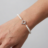 Bracelet NOELYSE | Argent & Perles Blanches | 6/7 mm | Fermoir Anneau
