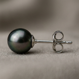 Puces d'oreilles AMY | Or Blanc & Perles de Tahiti