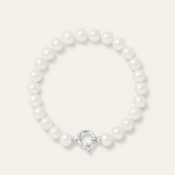 Bracelet NOELYSE | Argent & Perles Blanches | 8/9 mm | Fermoir Anneau