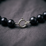Bracelet NOELYSE | Argent & Perles Noires | 4/5 mm | Fermoir Anneau