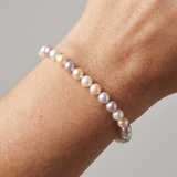 Bracelet NOELYSE | Argent & Perles Multicolores | 5/6 mm | Fermoir Anneau