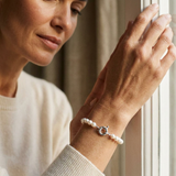 Bracelet NOELYSE | Argent & Perles Blanches | 7/8 mm | Fermoir Anneau