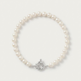 Bracelet NOELYSE | Argent & Perles Blanches | 6/7 mm | Fermoir Anneau