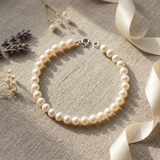 Bracelet Porte Bonheur - Perles d'Eau Douce Blanches