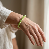 Bracelet Porte Bonheur - Perles d'Eau Douce Vertes & Blanches