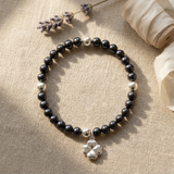 Bracelet Porte Bonheur Trêfle - Perles d'Eau Douce Black Tahiti