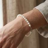 Bracelet Porte Bonheur - Perles d'Eau Douce Blanches