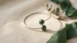 Bracelet Jonc KATALÏA | Perles Vertes Intense