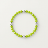 Bracelet Porte Bonheur - Perles d'Eau Douce Vertes & Blanches