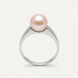 Bague IRINA | Or Blanc & Perle de Culture Rose - 8/9mm