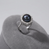 Bague FÉLICIA | Argent & Perle noire de Tahiti