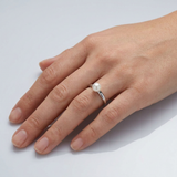 Bague Jonc DIANE | Perle de Culture Blanche
