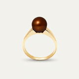 Bague IRINA | Or Jaune & Perle de Culture Chocolat - 8/9mm