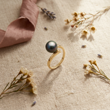 Bague ELISE | Or Jaune & Perle de Tahiti