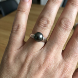 Bague MÉLIA | Or Blanc & Perle de Tahiti