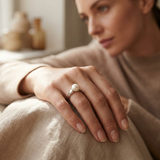 Bague IRINA | Or Blanc & Perle de Culture Blanche - 7/8mm