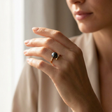 Bague LYSANDRA | Or Jaune & Perle de Culture Black Tahiti