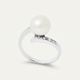 Bague ISODORA | Or Blanc, Diamants & Perle de Culture Blanche