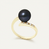 Bague LYSANDRA | Or Jaune & Perle de Culture Black Tahiti