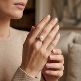 Bague SERENITY | Or Blanc & Perle de Culture Rose