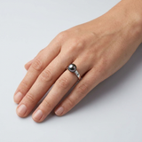 Bague IRINA | Or Blanc & Perle de Tahiti - 8/9mm