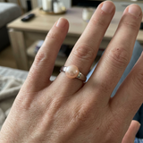 Bague IRINA | Or Blanc & Perle de Culture Rose - 8/9mm