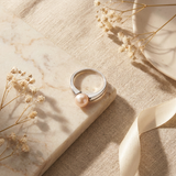 Bague IRINA | Argent & Perle de Culture Rose - 7/8mm